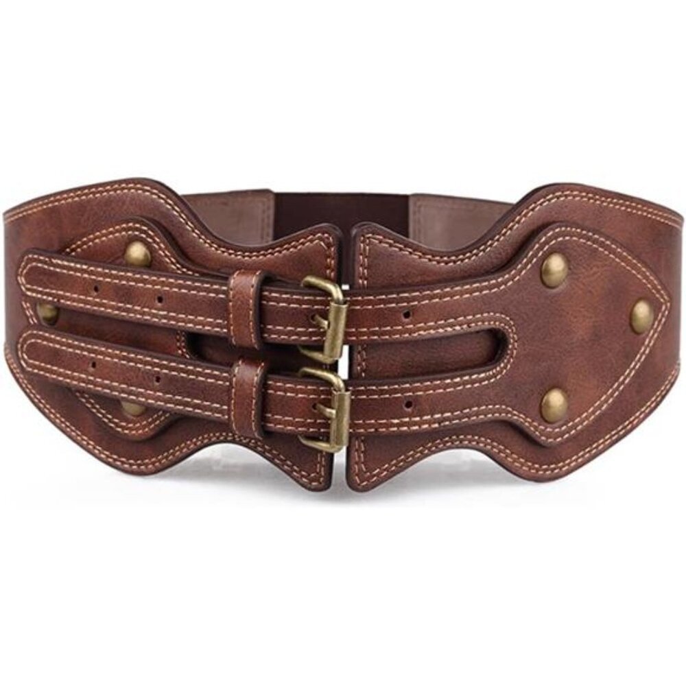 Leather Obi Style Waist Belt – Adjustable Wrap Cincher for Dresses, Tunics